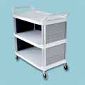3-Shelf Utility Cart, Enclosed on 3 Sides