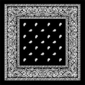 Black Paisley Bandanas - Dozen Packed 22x22