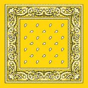 Yellow Paisley Bandana - Dozen Packed 22x22