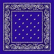 Royal Blue Paisley Bandanas - Dozen Packed 22x22
