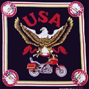USA Motorcycle Bandanas - Dozen Packed 22x22