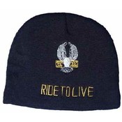 Ride to Live Embroidered Black Beanie - Dozen Pack
