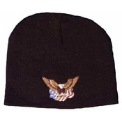 American Eagle Embroidered Black Beanie - Dozen Pa