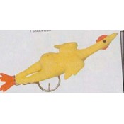 6" Rubber Chicken Keychain