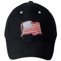 American Waving Flag Fiber Optic Cap - black