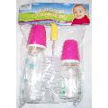 2 Plastic Baby Bottles And Nipples