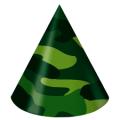 Camo Gear Cone Party Hats,  Camouflage Party