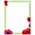 Dotted Green Poppies Letterhead