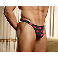 Lips Print Men's Silk Thong