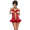 Women's  Marabou Open Baby Doll &amp; G-String