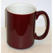 El Grande 15 Oz. Burgundy/White Mug