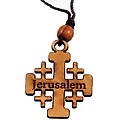 Olive Wood Jerusalem Cross Pendant