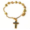 Saints Icons Bracelet With Gold Plated Beads