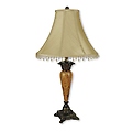 Table Lamp with Beaded Shade - Antique Gold