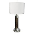 26" Cylinder Table Lamp - Walnut finish