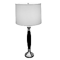 Wooden Table Lamp - Chrome
