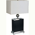 25" Wooden Square Table Lamp - Black