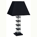 26" Solid Crystal Table Lamp - Black &amp; Clear