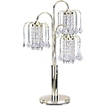 Polished Brass Table Lamp with Crystal-Like Shades