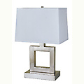 22" Square Table Lamp - Satin Nickel