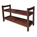 15.5" Two Tiers Stackable Shoe Rack - Mahogany