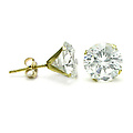14KT Gold Round Cz Earrings 5MM