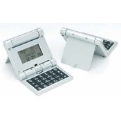 Premium Tri-Fold Robotic Calculator w/Clock
