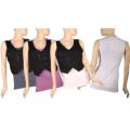 Junior Knit Top With Woven Vest Front