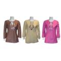 Junior Embroided 3/4 Sleeve Blouse