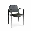 Guest Chair, Leather-Like Caresoft, Black Fabric