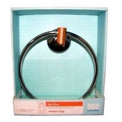 Martha Stewart Bamboo &amp; Chrome Towel Ring