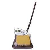 Merangue Golf Clock With Pen &amp; Pad Desk Set