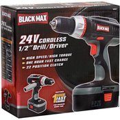 Black Max 24 Volt Cordless 1/2 Inch Drill Driver