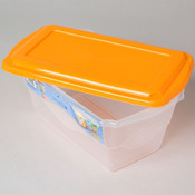 Storage Box W/Lid 7 Qt Clear Bottom