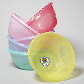 Round Fruit Bowl with Scalloped Lip