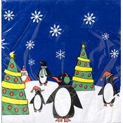 Beverage Napkins - Christmas Penguin