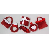 Christmas Burgundy Plush Dog Toys