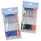 Retractable Ball Point Pen - 8Pack