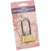 Brass Padlock 40mm Long Shackle