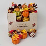 Pumpkin With Fall Flower Decor