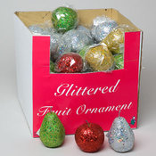 Apple and Pear Glitter Ornament