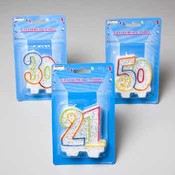 Glittered Milestone Birthday Candle