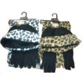 ladies 3 pc animal print hat glove and scarf set