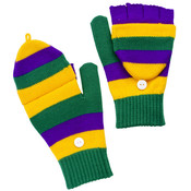 7"Mardi Gras Fingerless Glove W/Flap