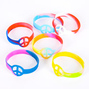 7"tyedye Silicone Peace Bracelet