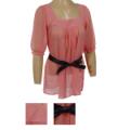 Ladies Half Sleeve Sheer Polk-a-Dot Top