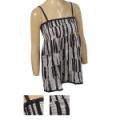Ladies Silky Top W/3 Plastic Diamond Buttons