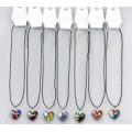 Glass Heart Pendant With Cord Necklace