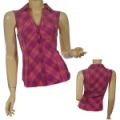 Ladies Sleeveless Button Down Deep V-Neck Top