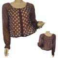 Ladies Fashion Sheer Long Sleeve Top